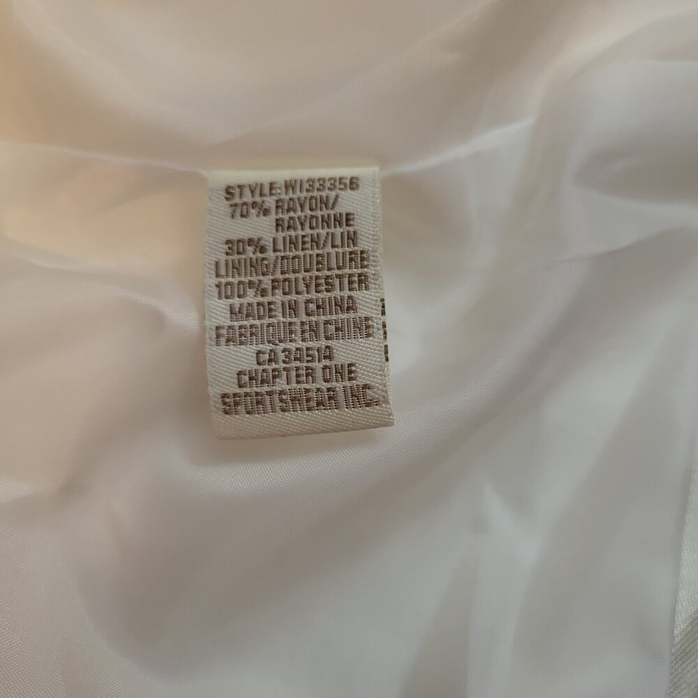 Jules & Leopold 3/4 Sleeves Linen-Blend Blazer - White - Picture 5 of 5